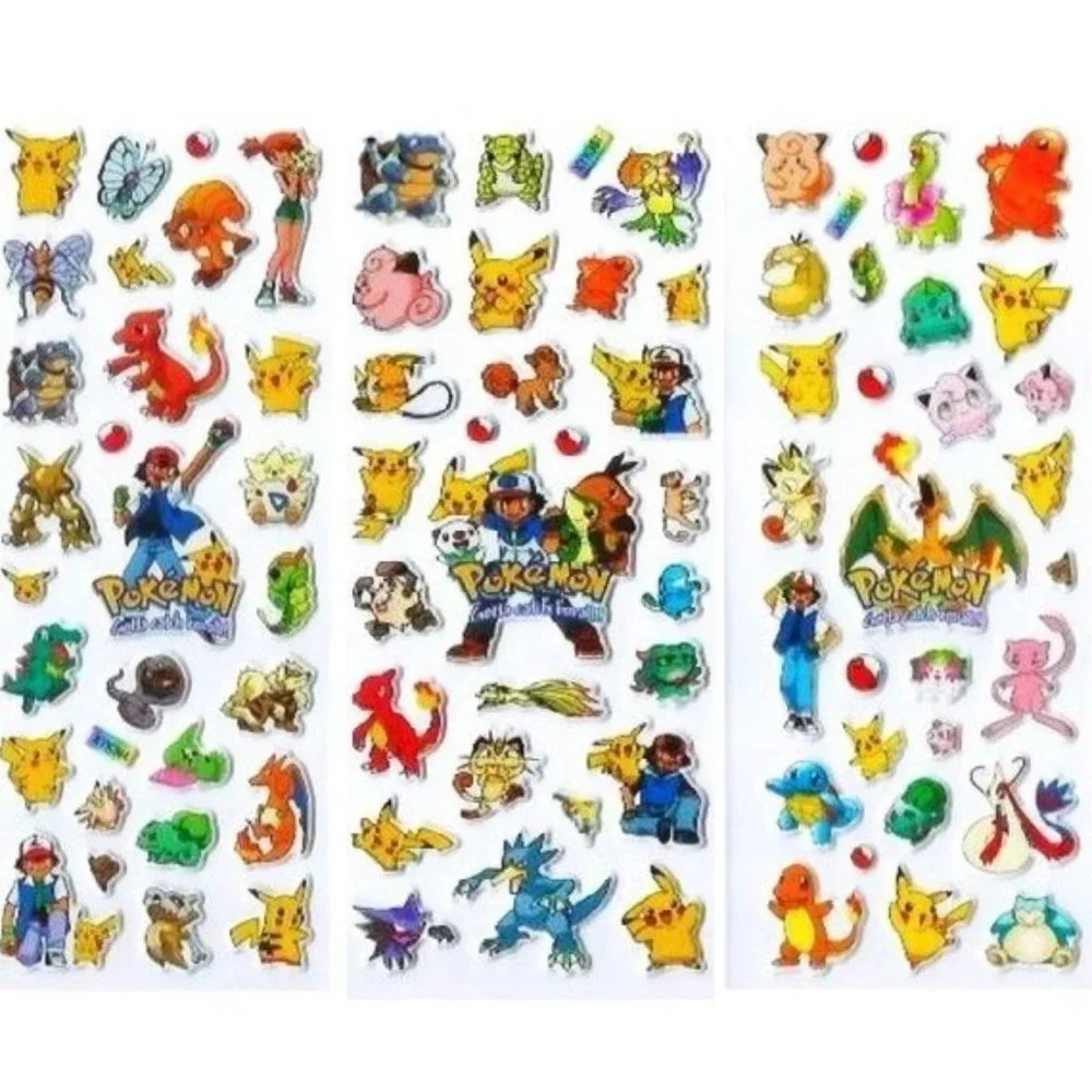 NEW 90's POKEMON ANIME PUFFY STICKERS HOBBIES GAMES POP ADHESIVES PART FAVORS